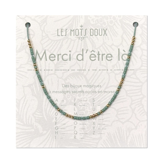 Collier Code Morse "Merci d'être là"