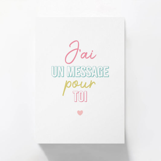 Carte postale "J'ai un message pour toi!"