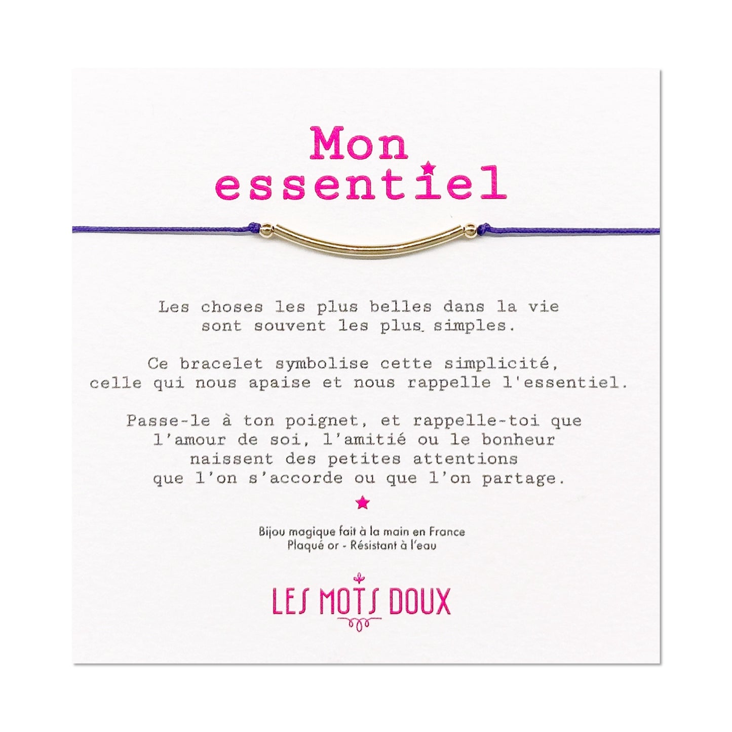 Bracelet "Mon essentiel" cordon Violet