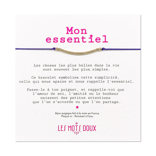 Bracelet "Mon essentiel" cordon Violet