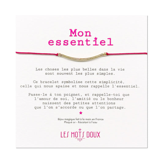 Bracelet "Mon essentiel" cordon Fuschia