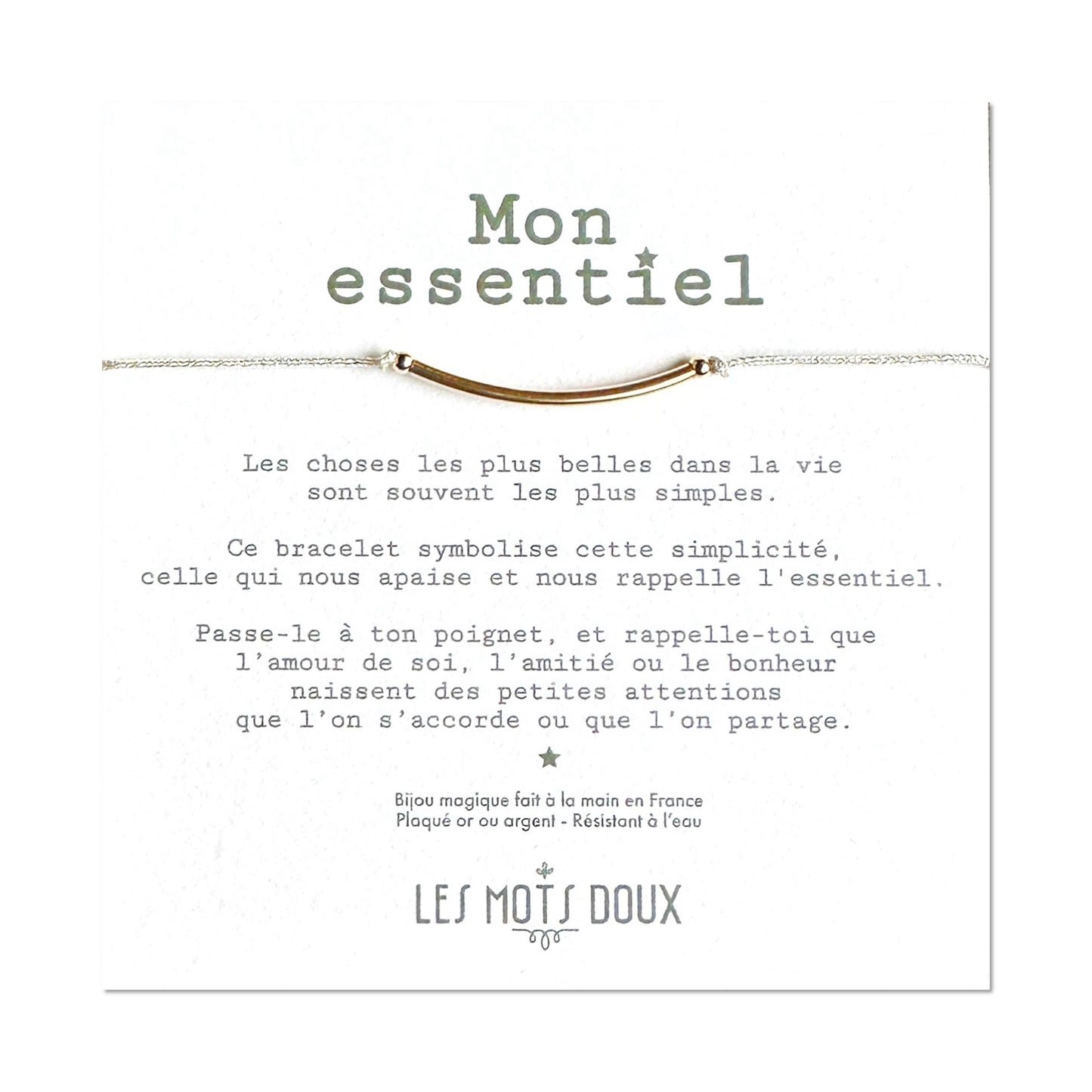 Bracelet "Mon essentiel" cordon argent