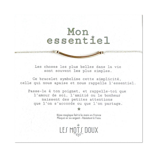 Bracelet "Mon essentiel" cordon argent
