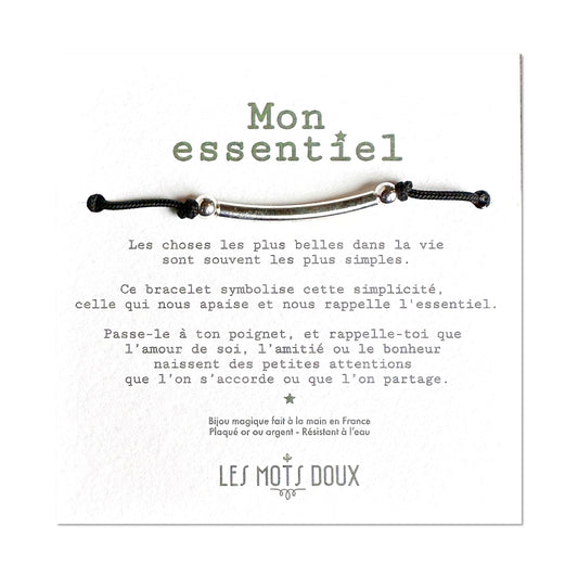 Bracelet "Mon essentiel" XL cordon noir