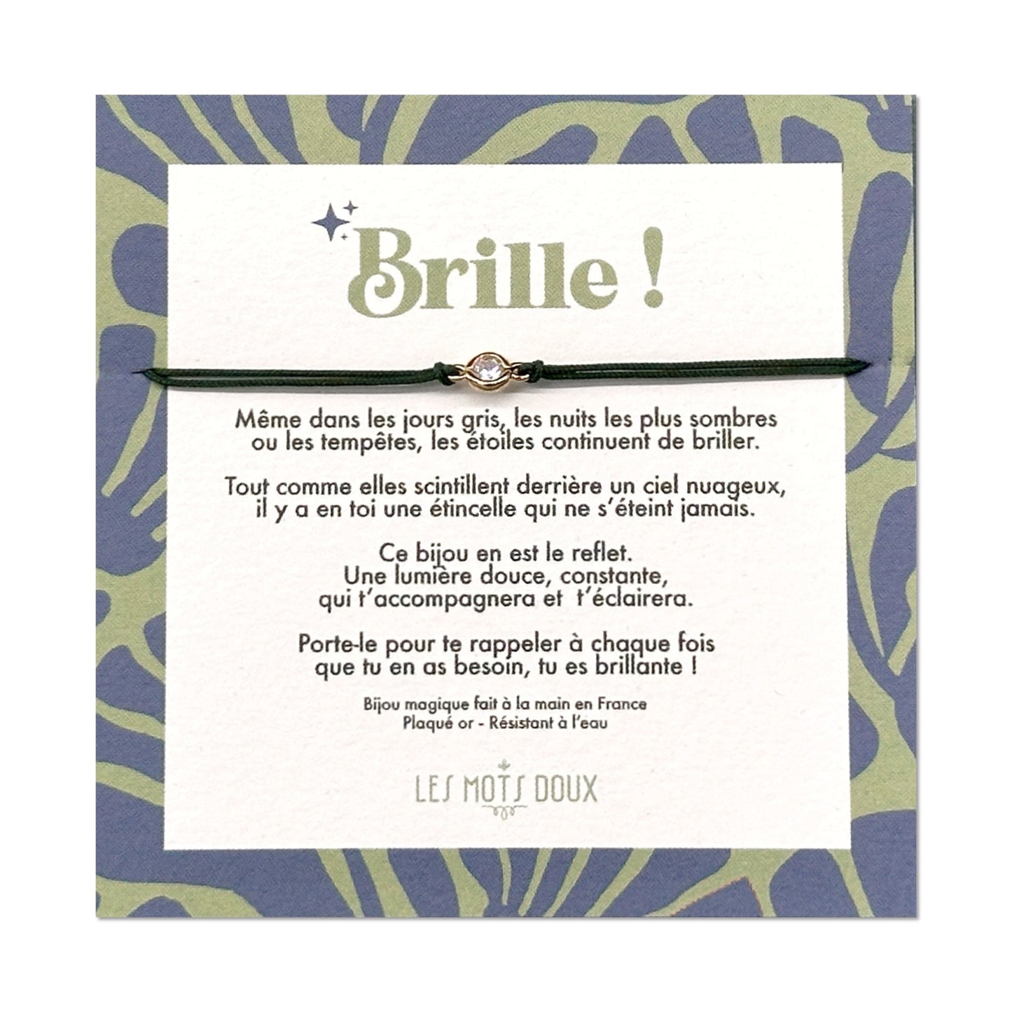 Bracelet "Brille" cordon kaki