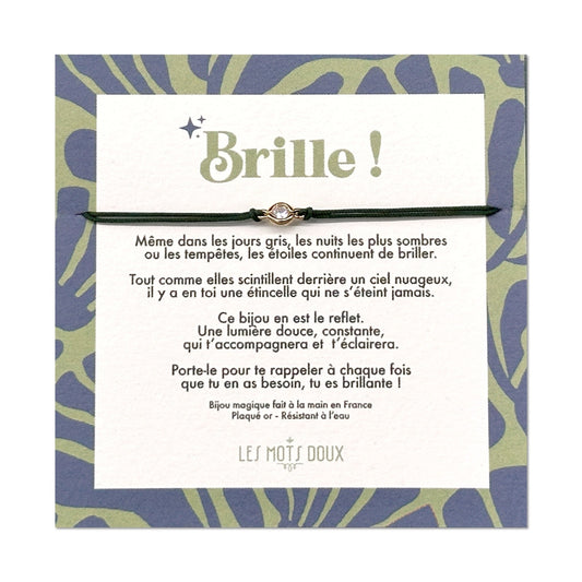 Bracelet "Brille" cordon kaki