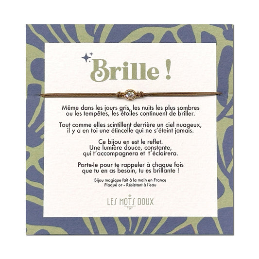 Bracelet "Brille" cordon taupe