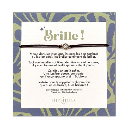 Bracelet "Brille" cordon gris