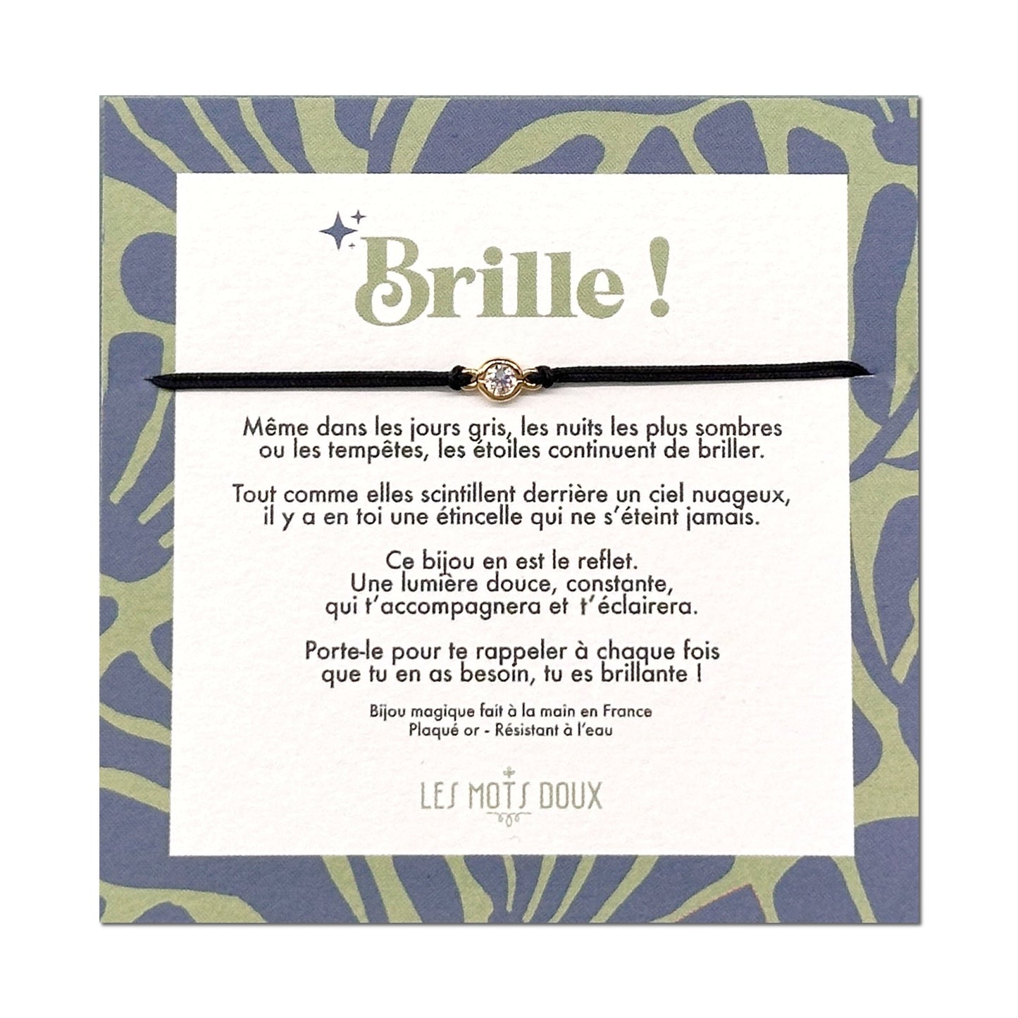 Bracelet "Brille" cordon prune
