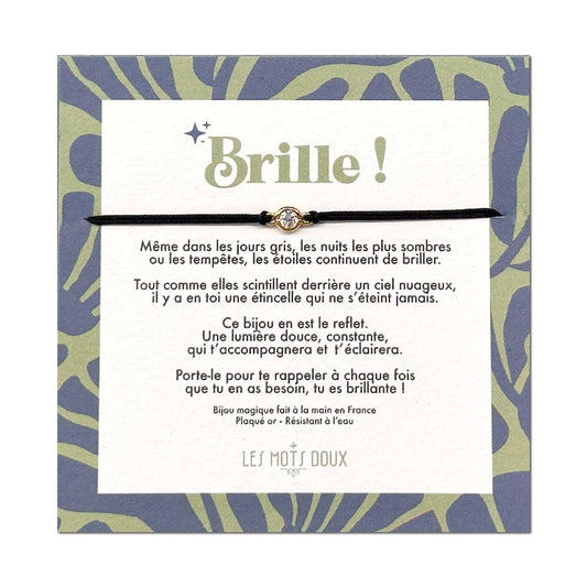 Bracelet "Brille" cordon prune
