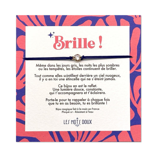 Bracelet - Brille - cordon bleu indigo