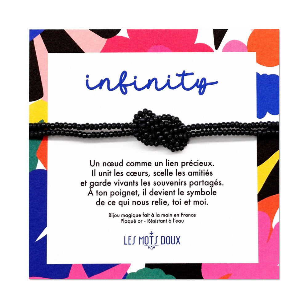 Bracelet - Infinity - Noir