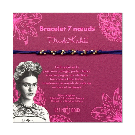 Bracelet 7 noeuds Frida Kahlo - cobalt