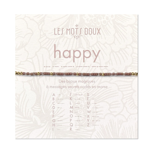 Bracelet Code Morse : Happy