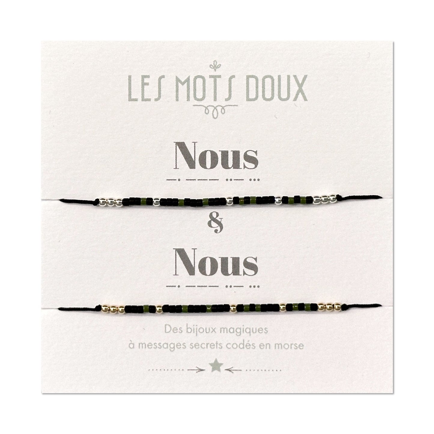 Duo de Bracelets code Morse : Nous