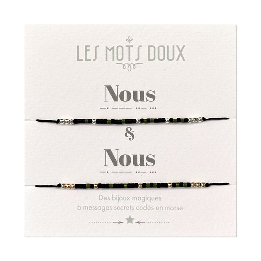 Duo de Bracelets code Morse : Nous