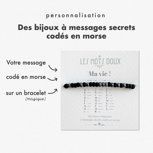 Bracelet code morse Homme personnalisé cordon