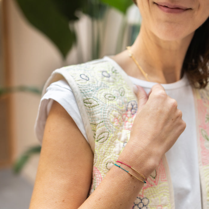 Bracelet - Mon essentiel - cordon Fuschia