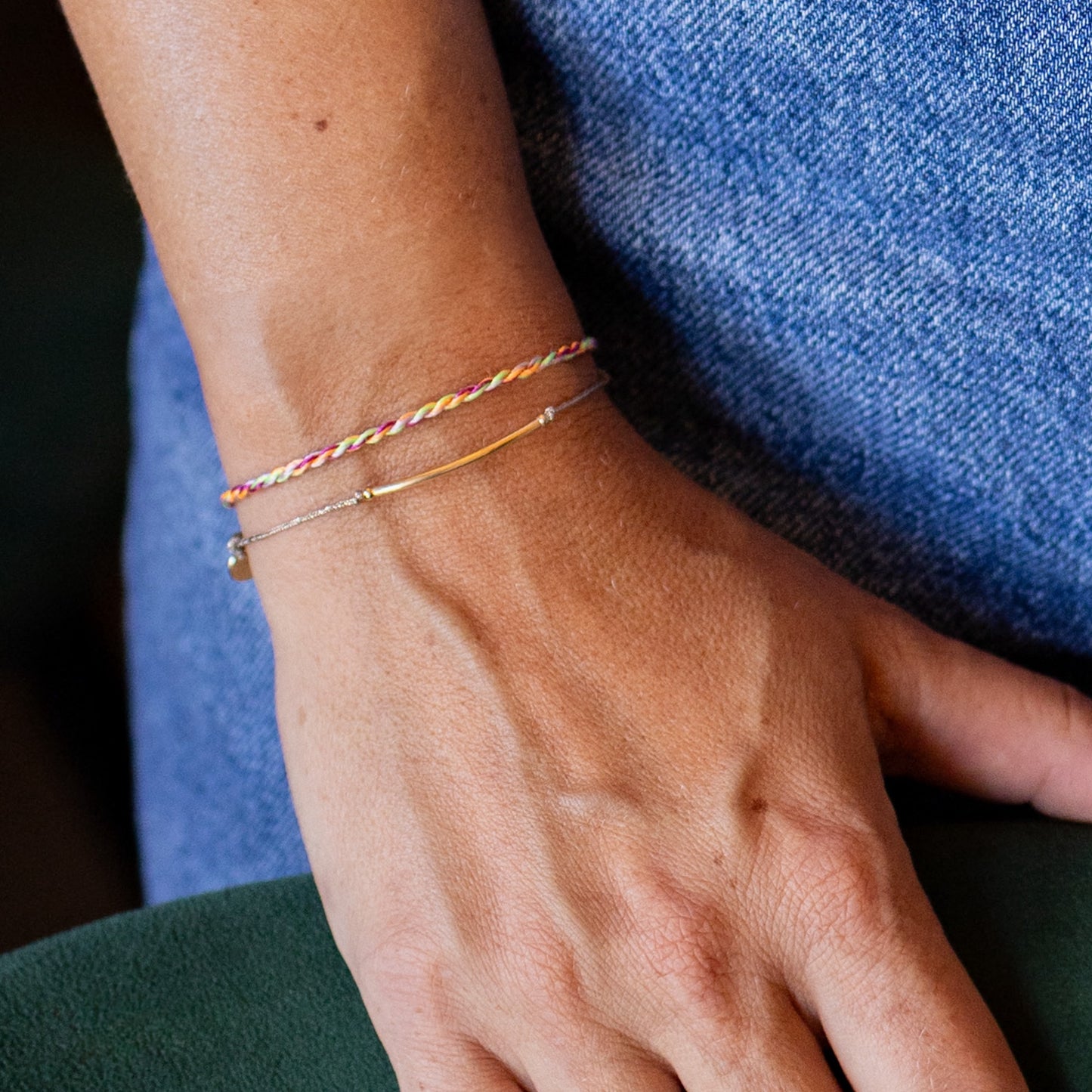 Bracelet "Mon essentiel" cordon doré