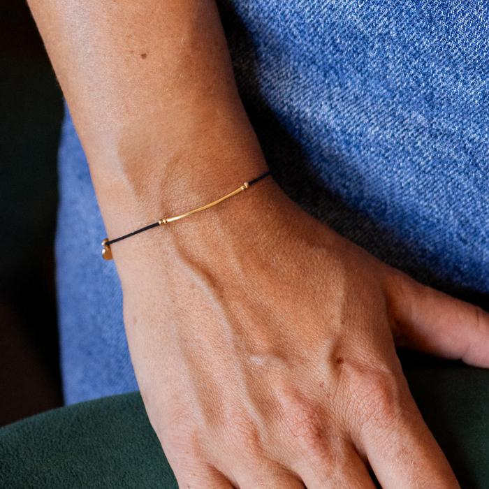 Bracelet "Mon essentiel" cordon noir