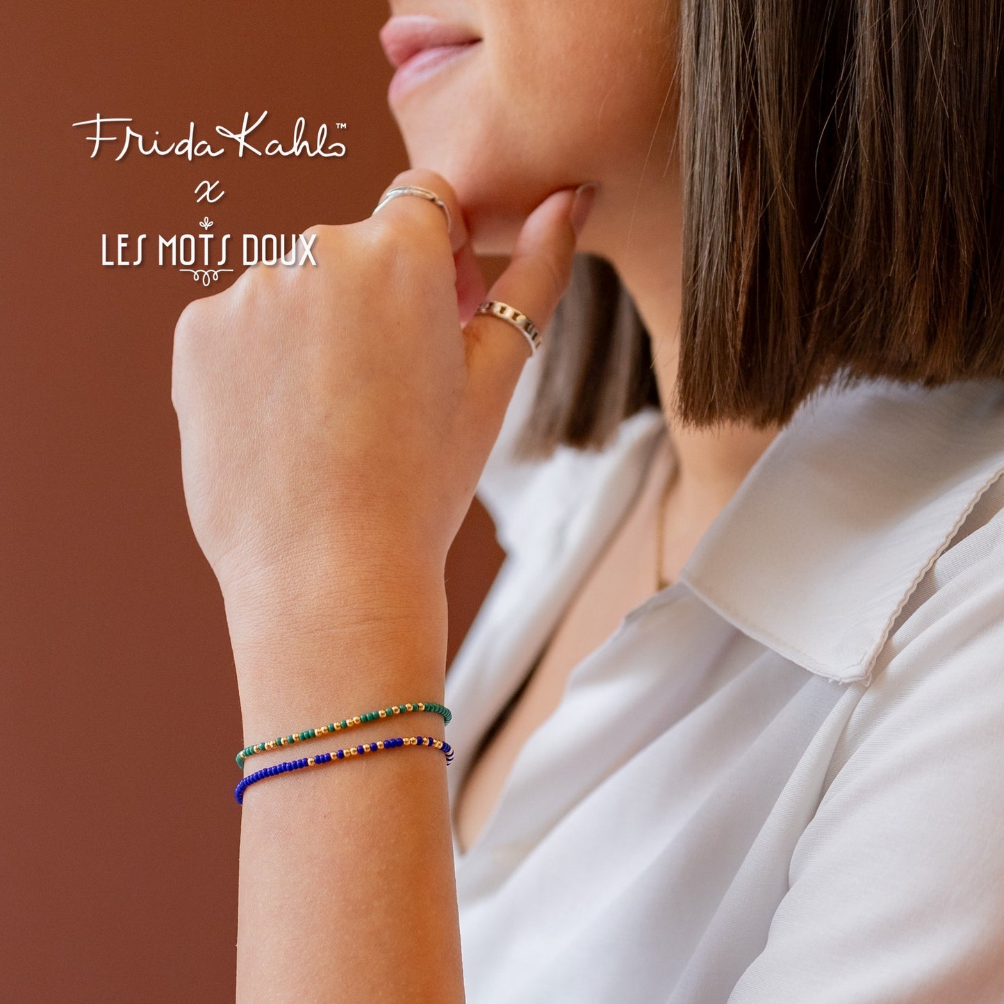 Bracelet code morse Frida Kahlo - Viva la vida - vert