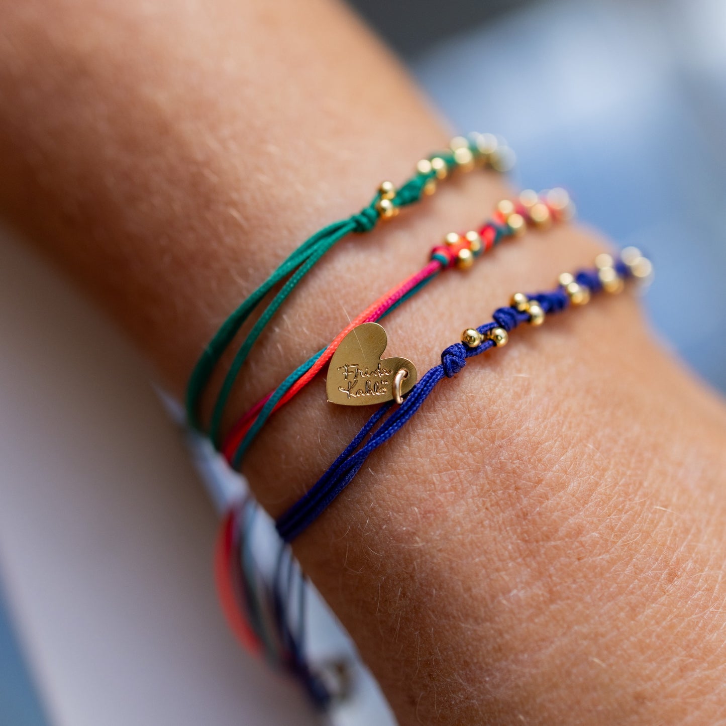Bracelet 7 noeuds Frida Kahlo - cobalt