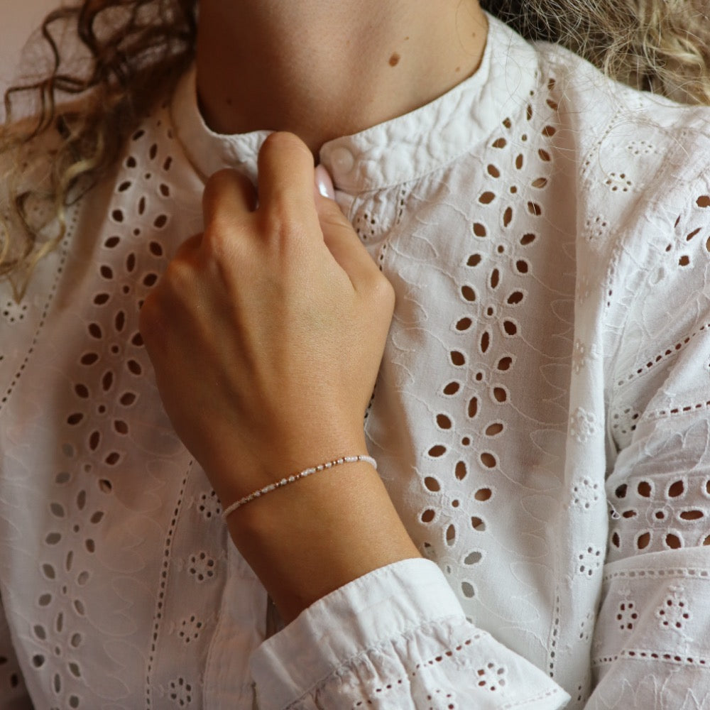 Bracelet code morse Frida Kahlo "Viva la vida"  blanc