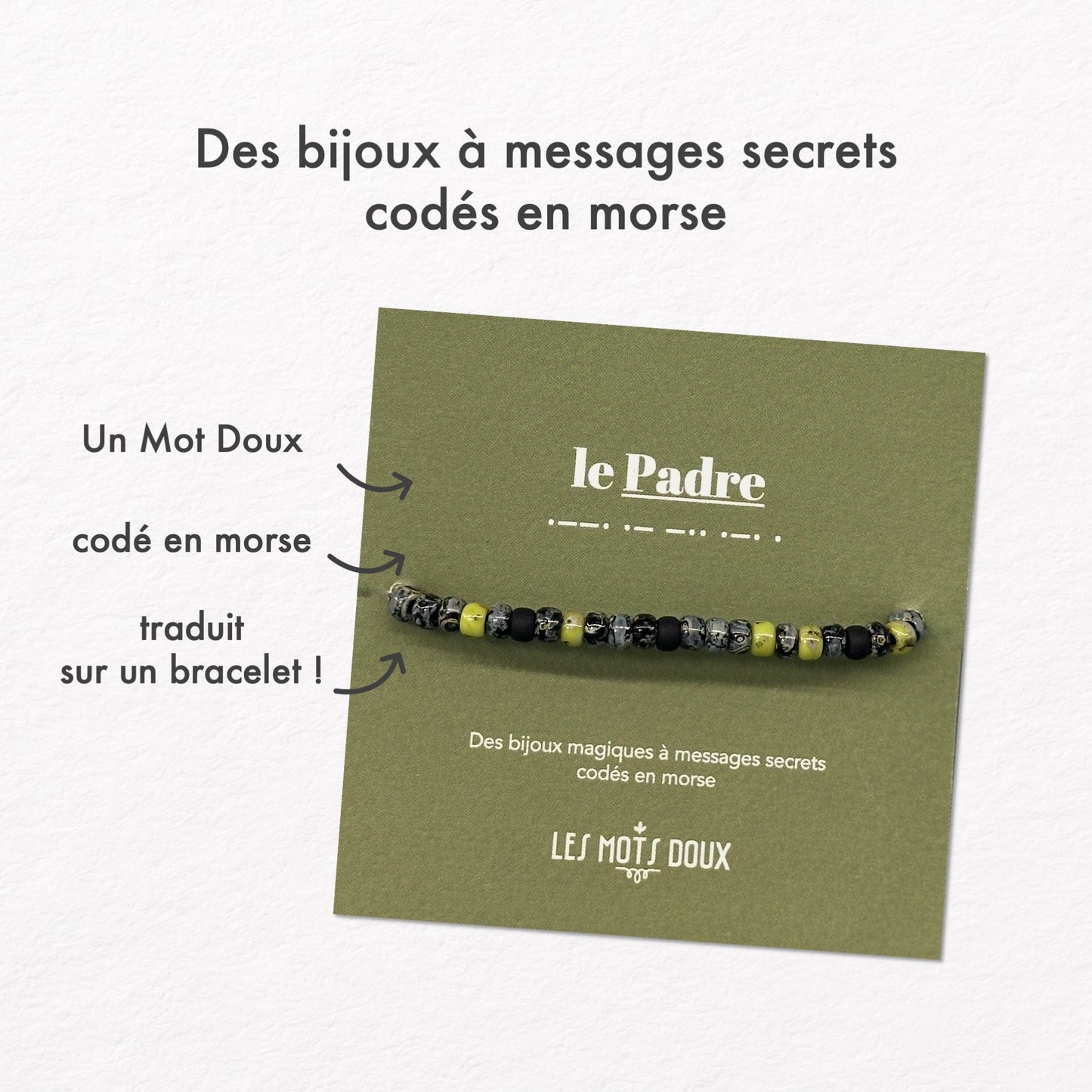 Bracelet homme code morse : le Padre