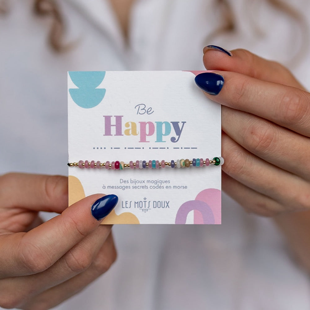 Bracelet code morse "Be Happy"