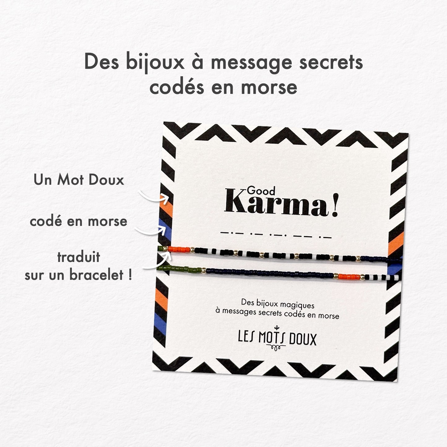 Bracelet code morse winter mix “Good Karma”