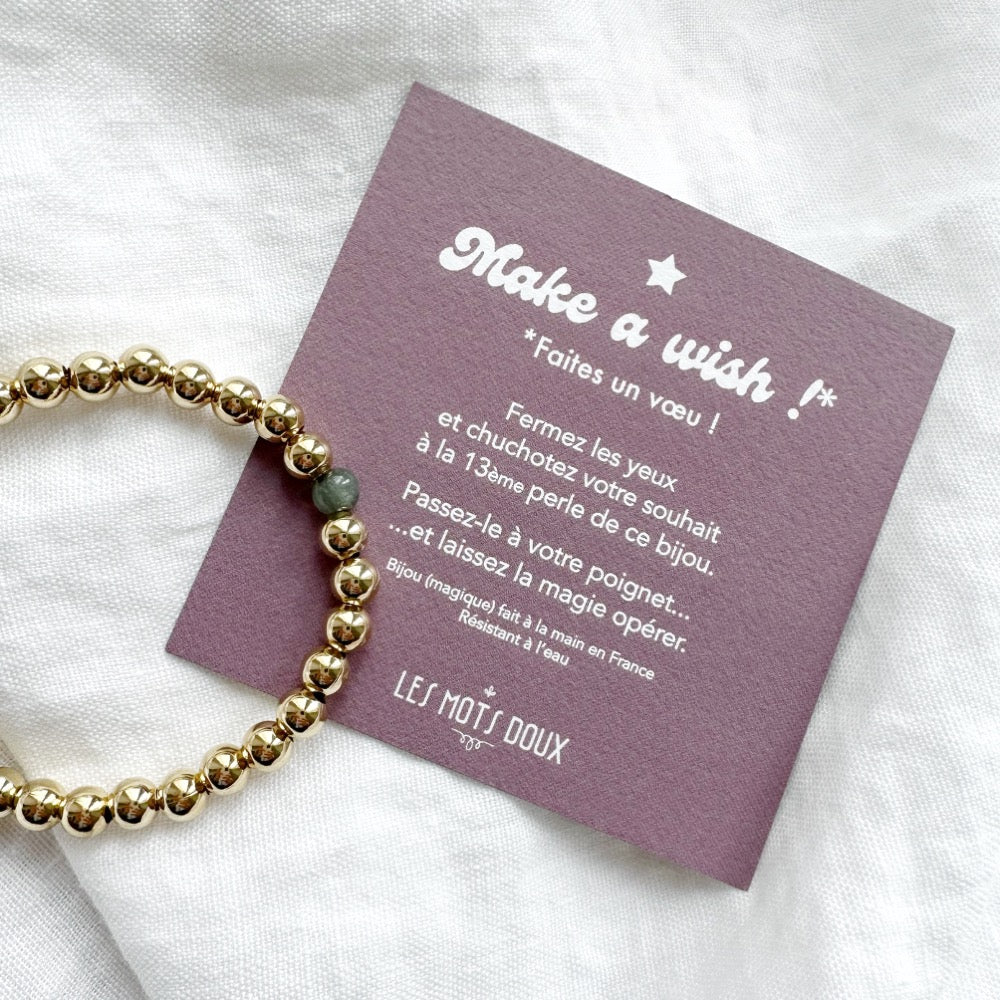 Bracelet "Make a wish" : plaqué or ou argent