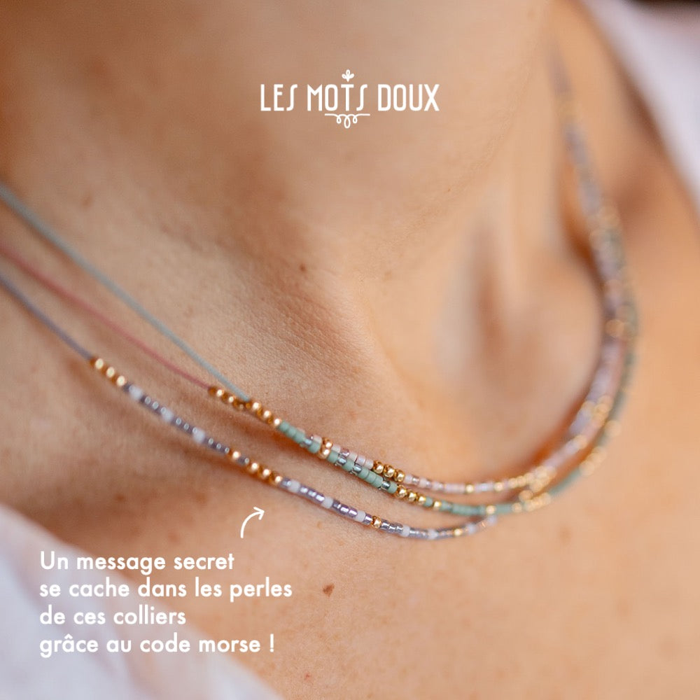 Collier Code Morse "La vie est belle"