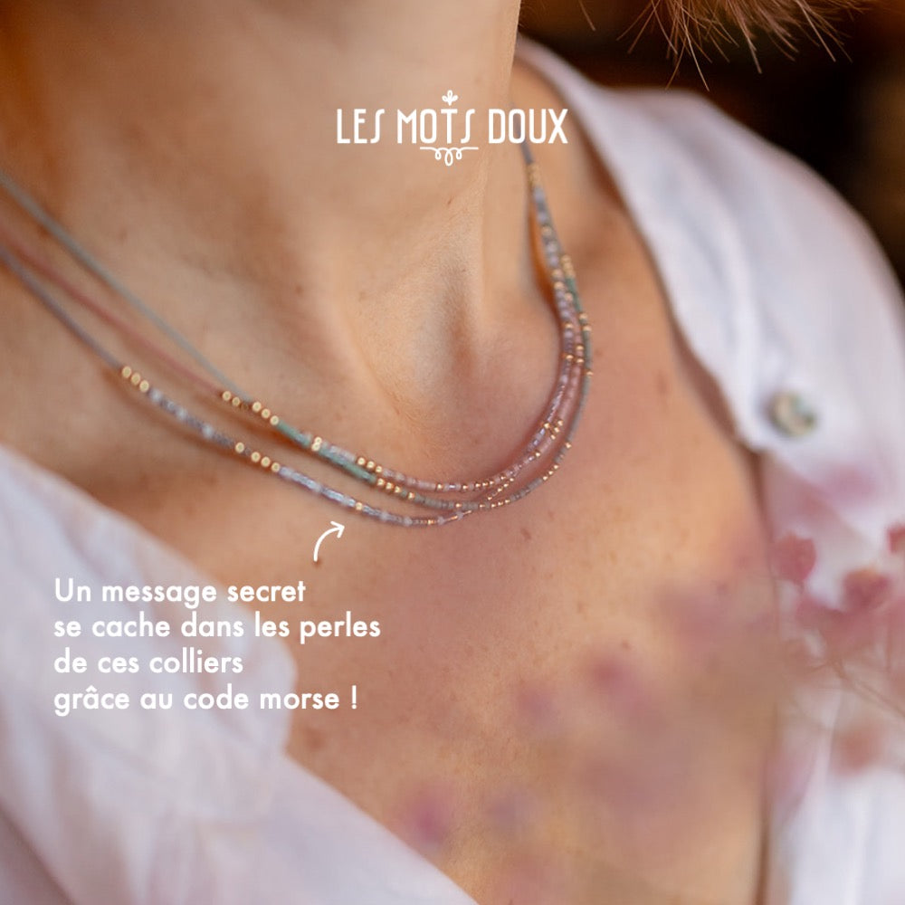 Collier Code Morse "Merci d'être là"