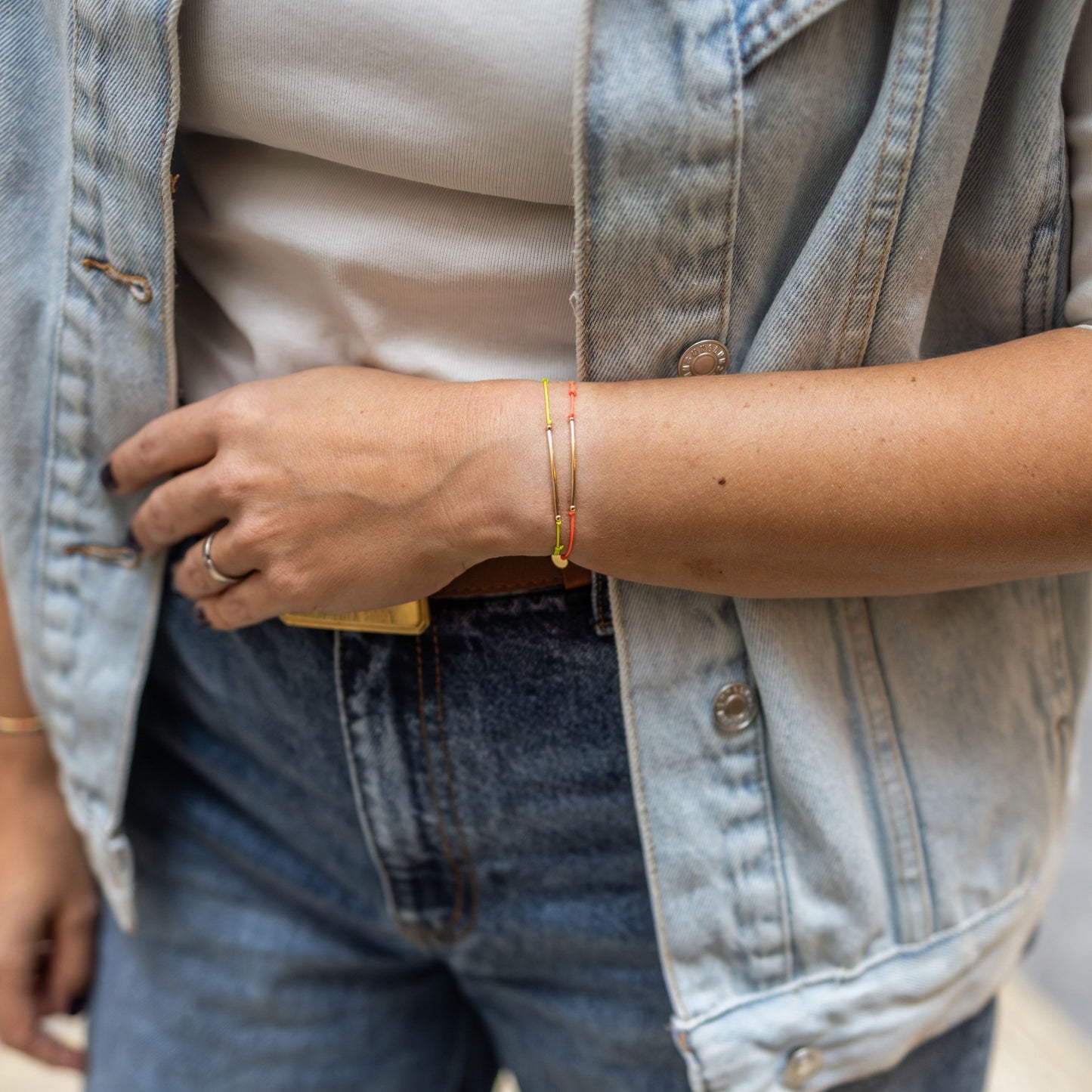 Bracelet "Mon essentiel" cordon Lime