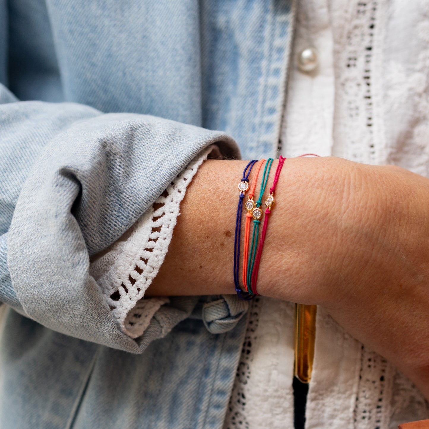 Bracelet - Brille - cordon émeraude