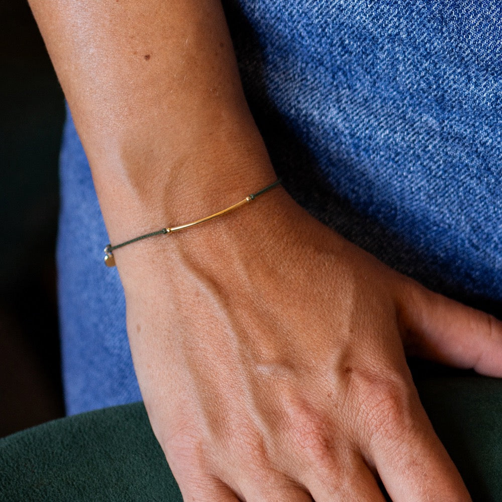 Bracelet "Mon essentiel" cordon kaki
