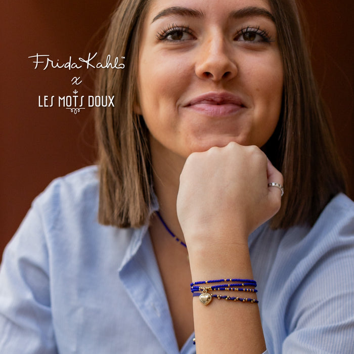 Bracelet Frida Kahlo - Coeur - cobalt