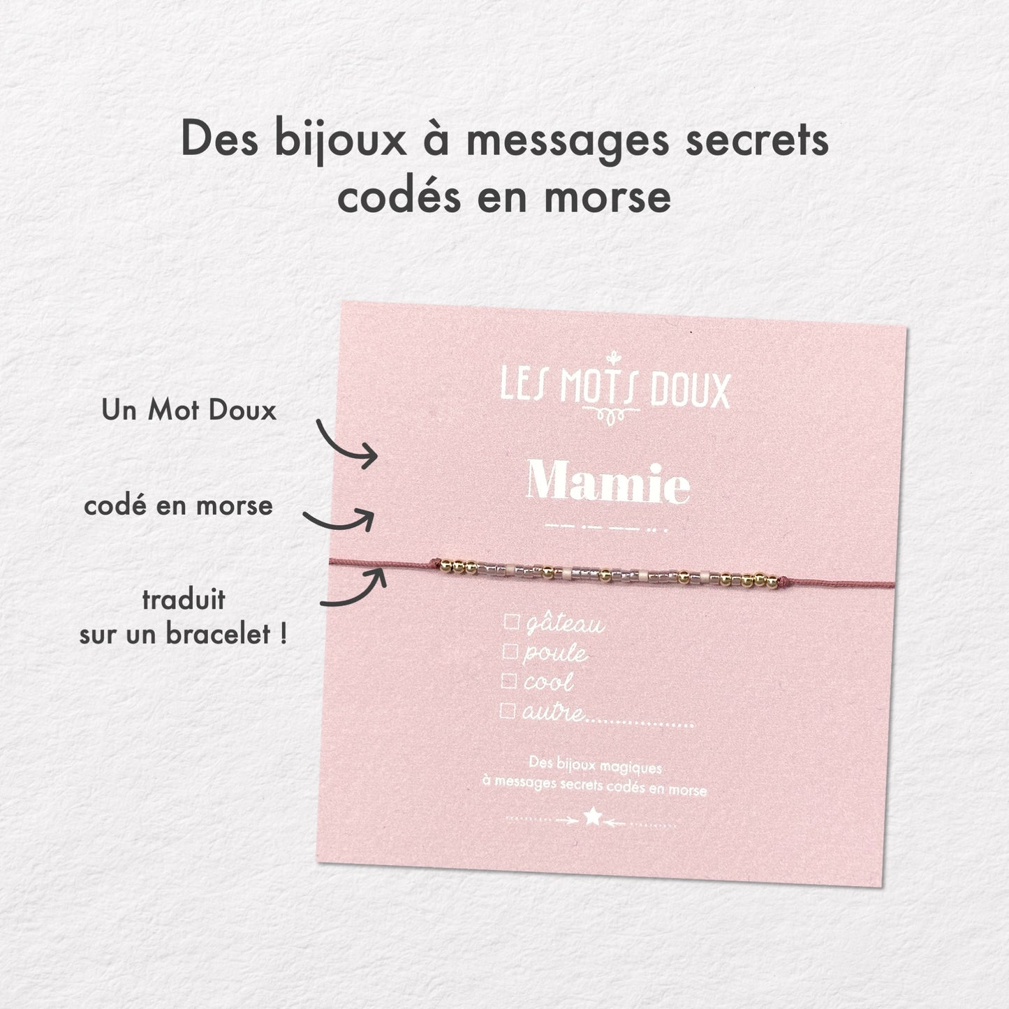 Bracelet Code Morse : Mamie