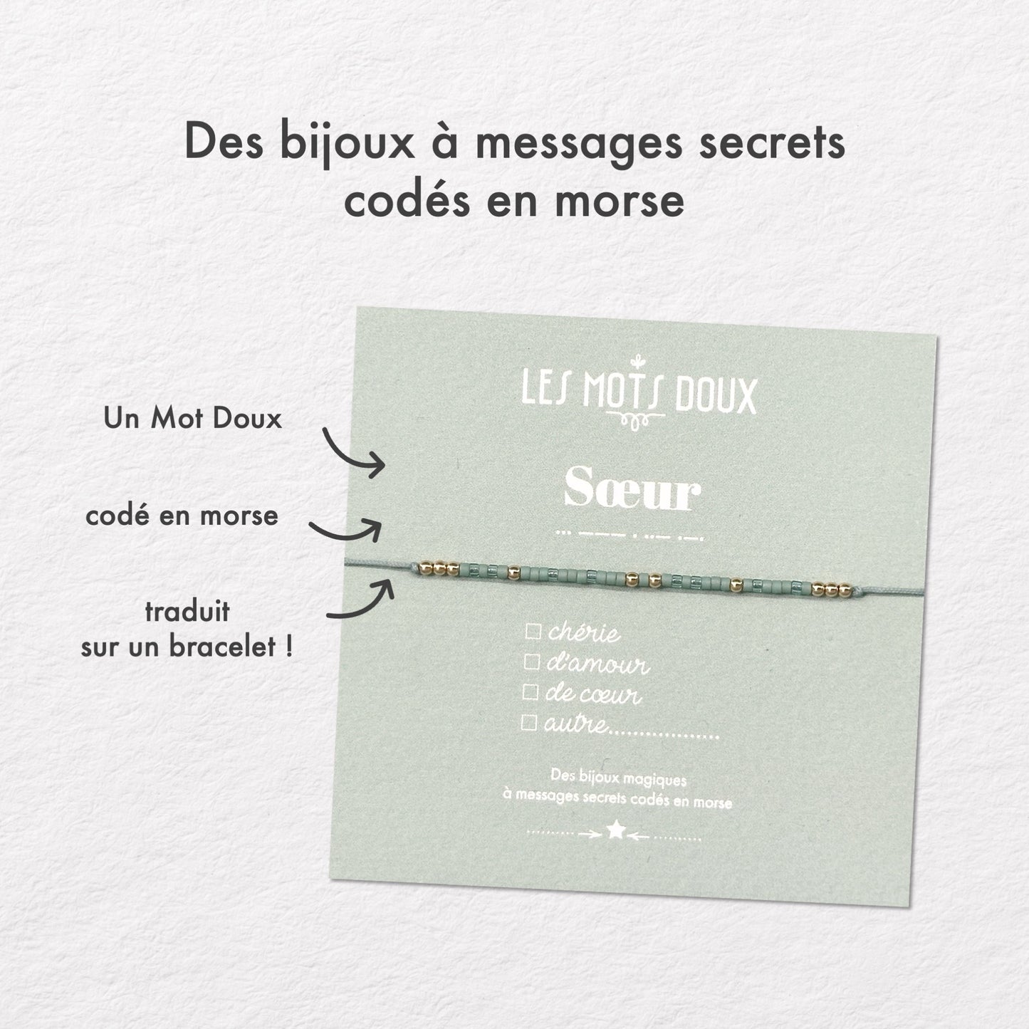 Bracelet Code Morse : Sœur