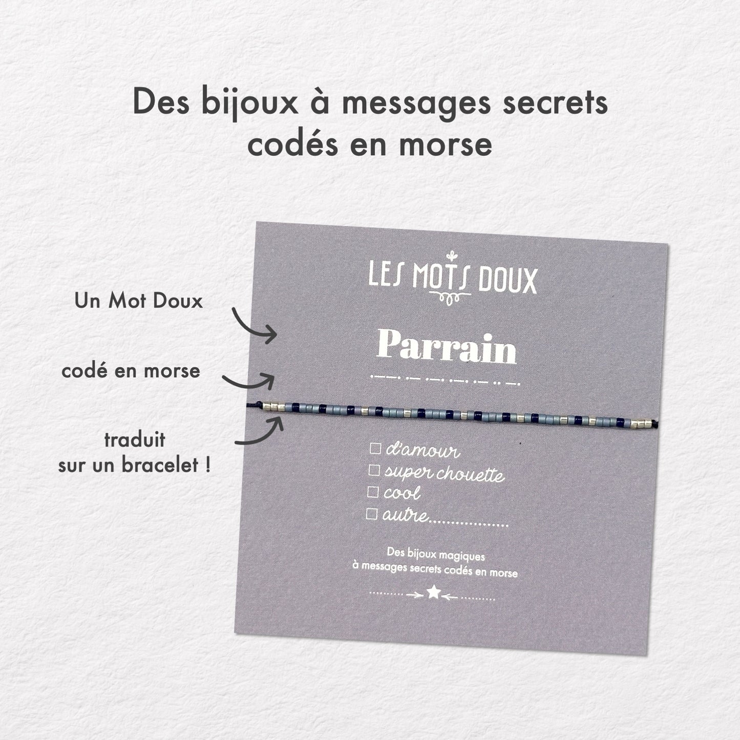 Bracelet Code Morse : Parrain