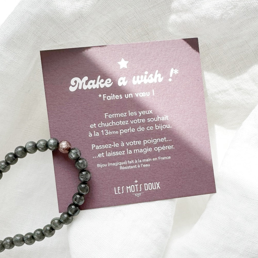 Bracelet "Make a wish" : kaki