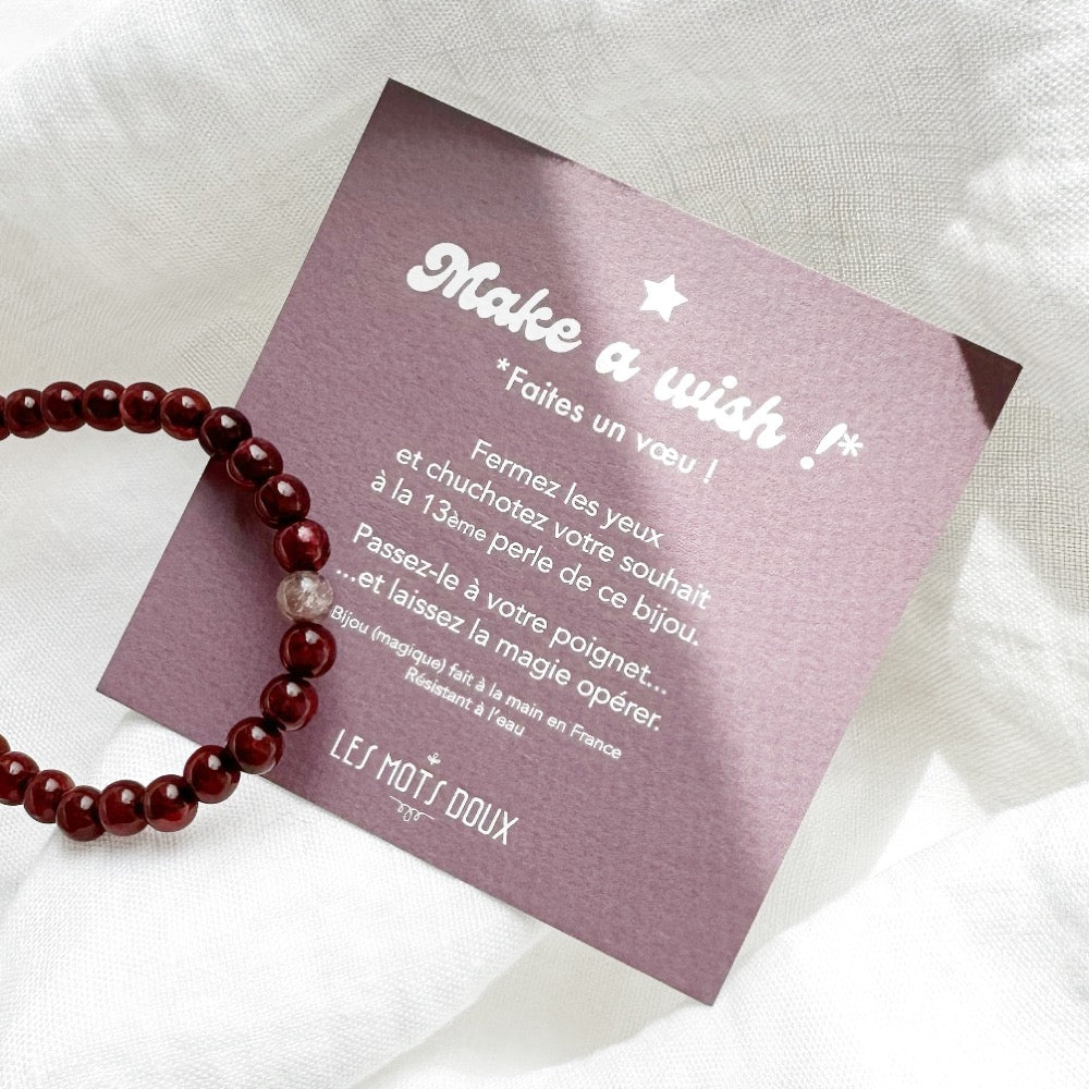 Bracelet "Make a wish" : bordeaux