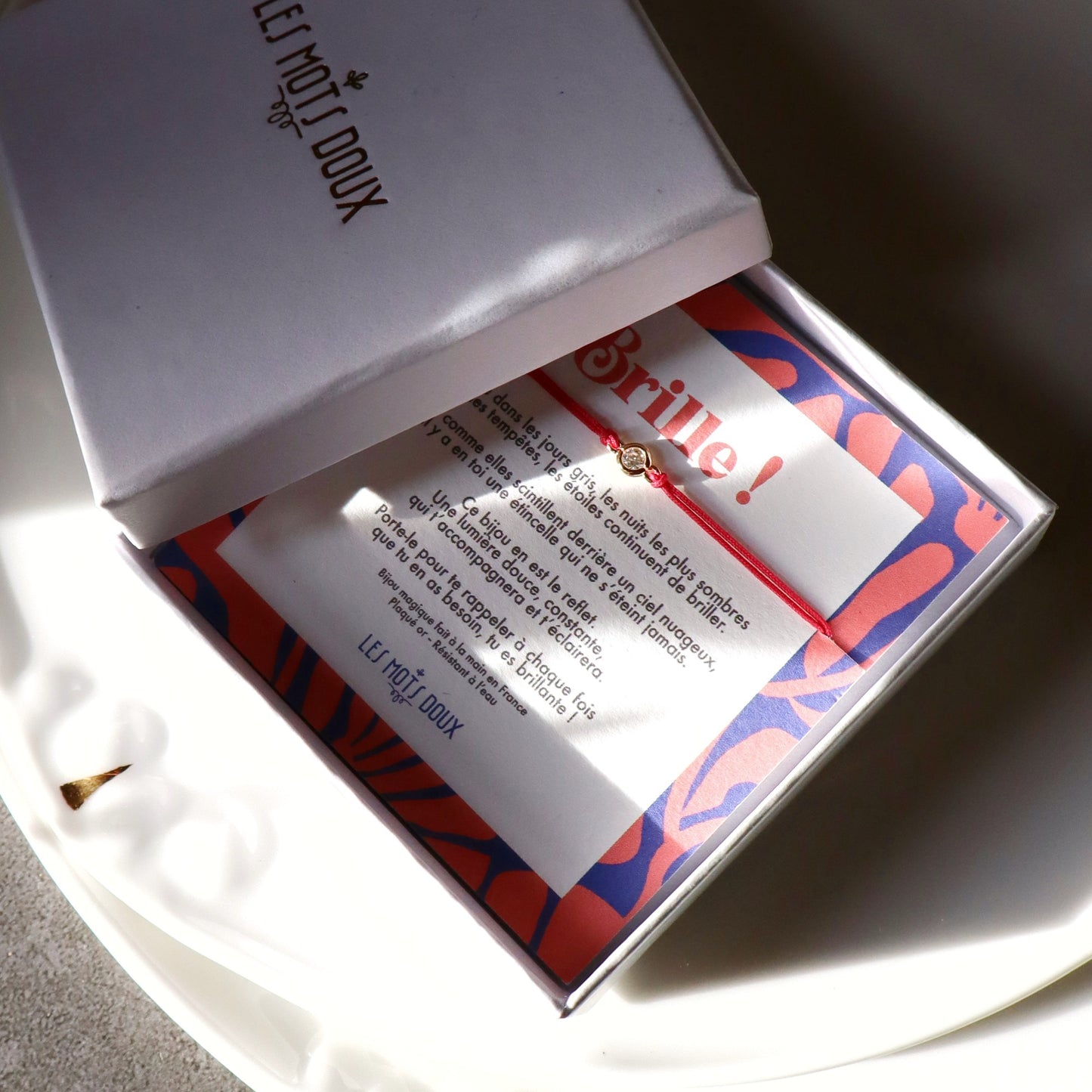 Bracelet - Brille - cordon fucshia