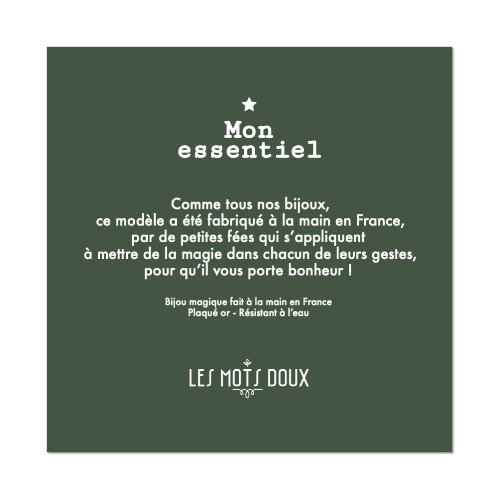 Bracelet "Mon essentiel" cordon kaki