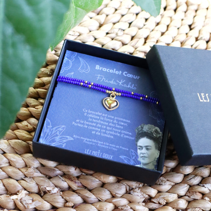 Bracelet Frida Kahlo - Coeur - cobalt