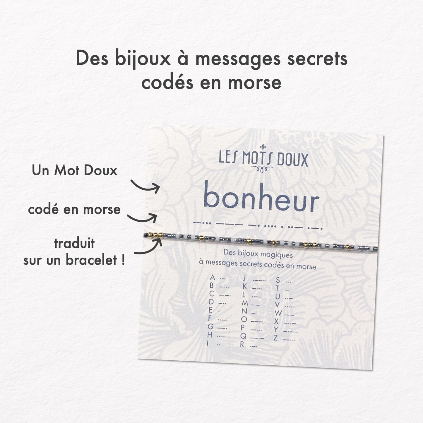 Bracelet Code Morse : Bonheur