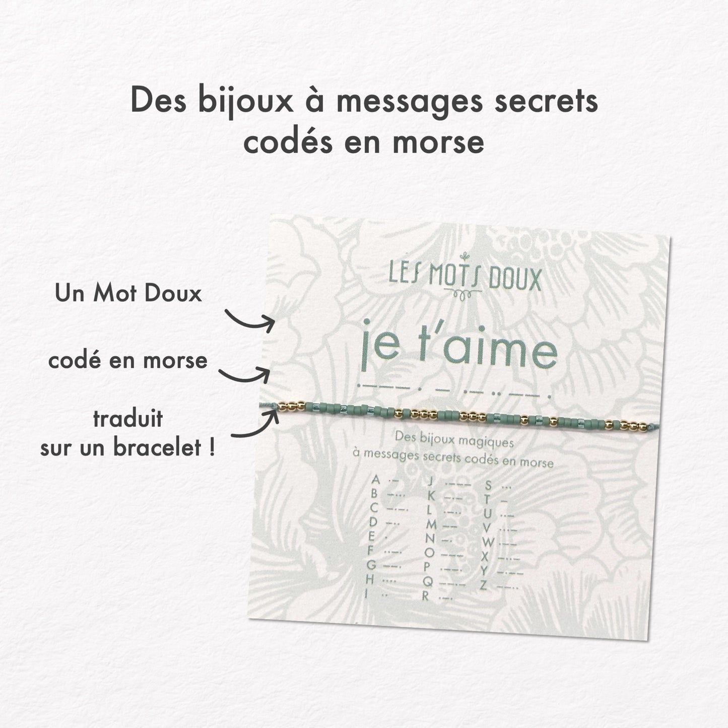 Bracelet Code Morse : Je t’aime