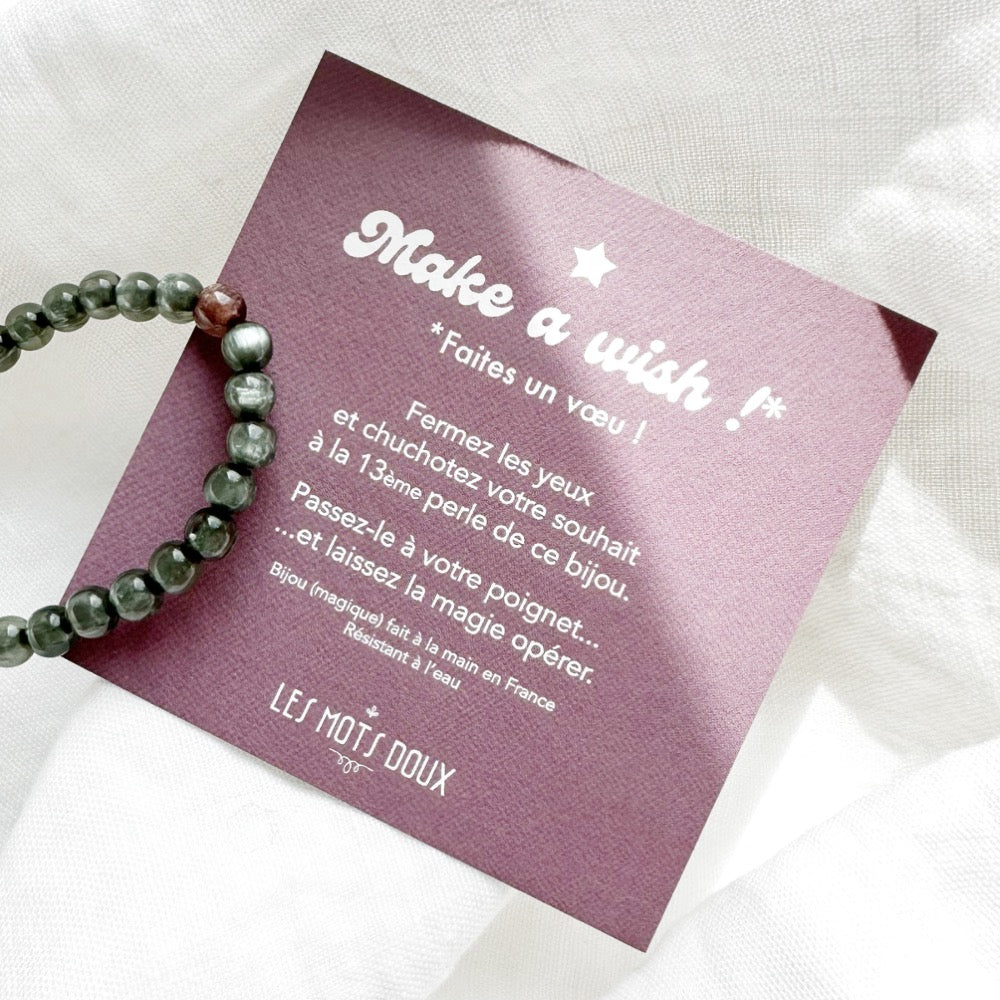 Bracelet "Make a wish" : Vert de gris