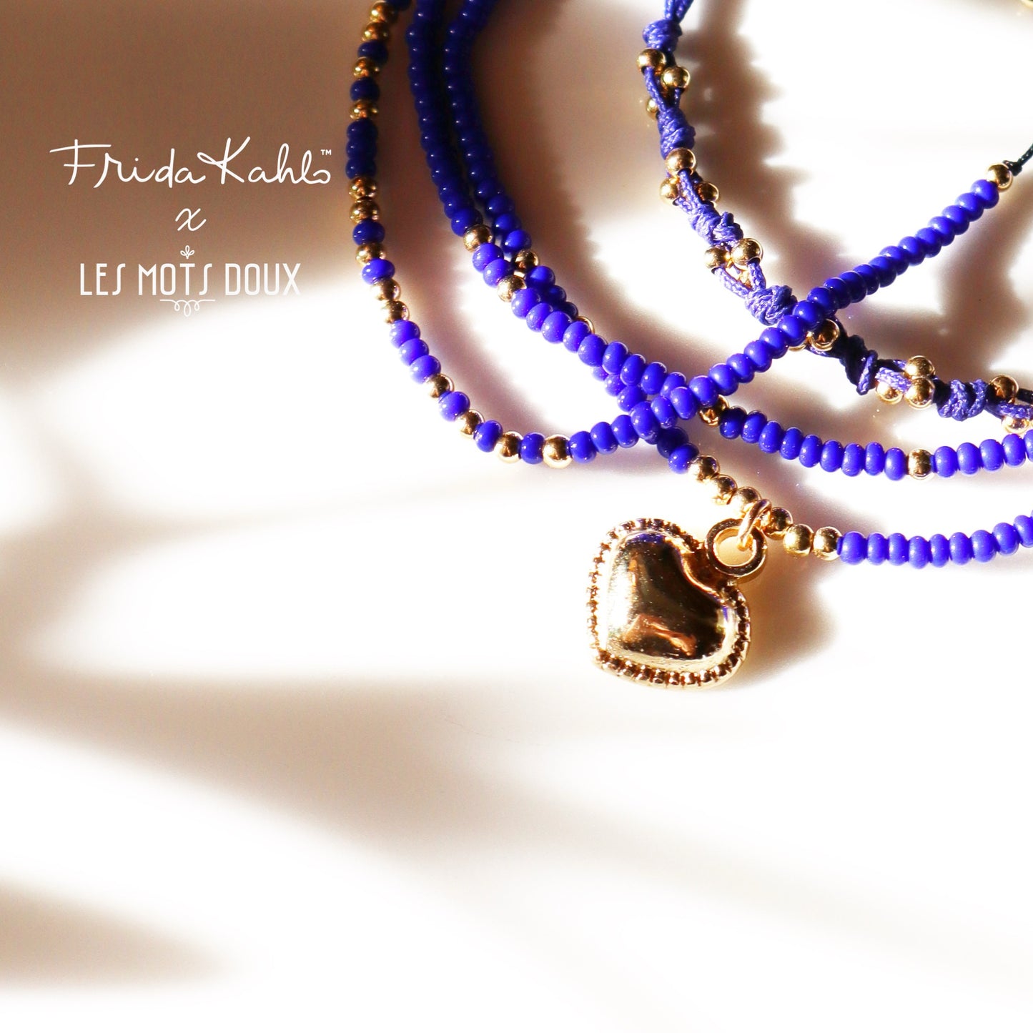 Bracelet Frida Kahlo - Coeur - cobalt