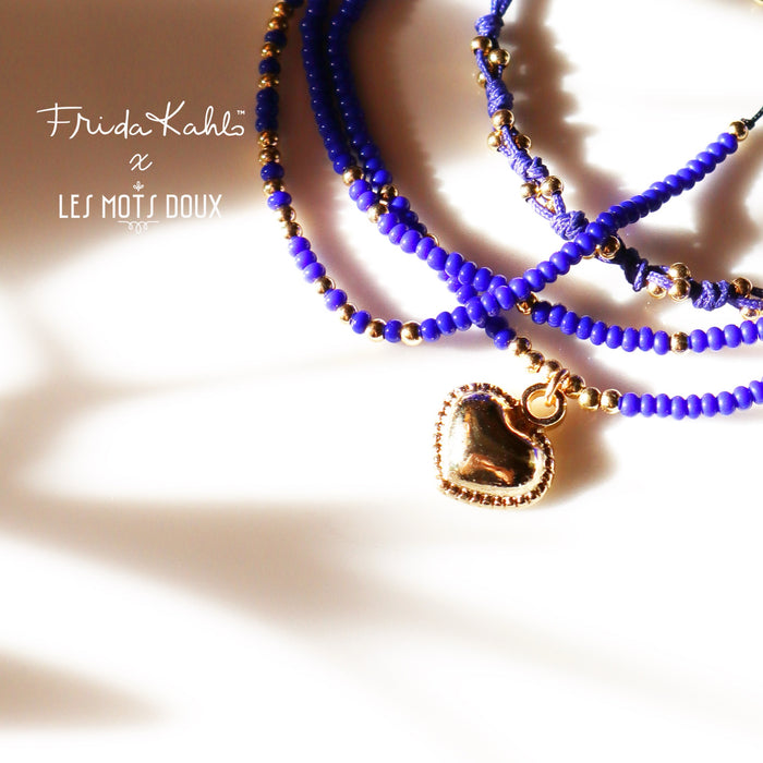 Bracelet Frida Kahlo - Coeur - cobalt